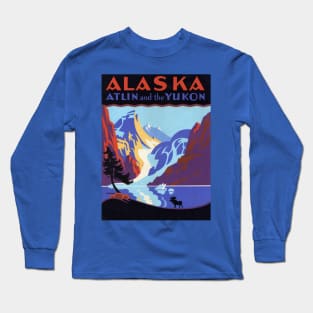 Vintage Travel Poster, Atlin and the Yukon, Alaska Long Sleeve T-Shirt